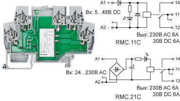 Электромеханические реле RMC с переключающим контактом
